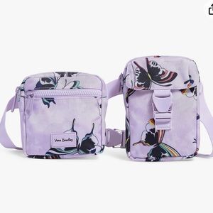 Vera Bradley Women's Recycled Lighten Up Belt Bag Sling Butterfly Purple
